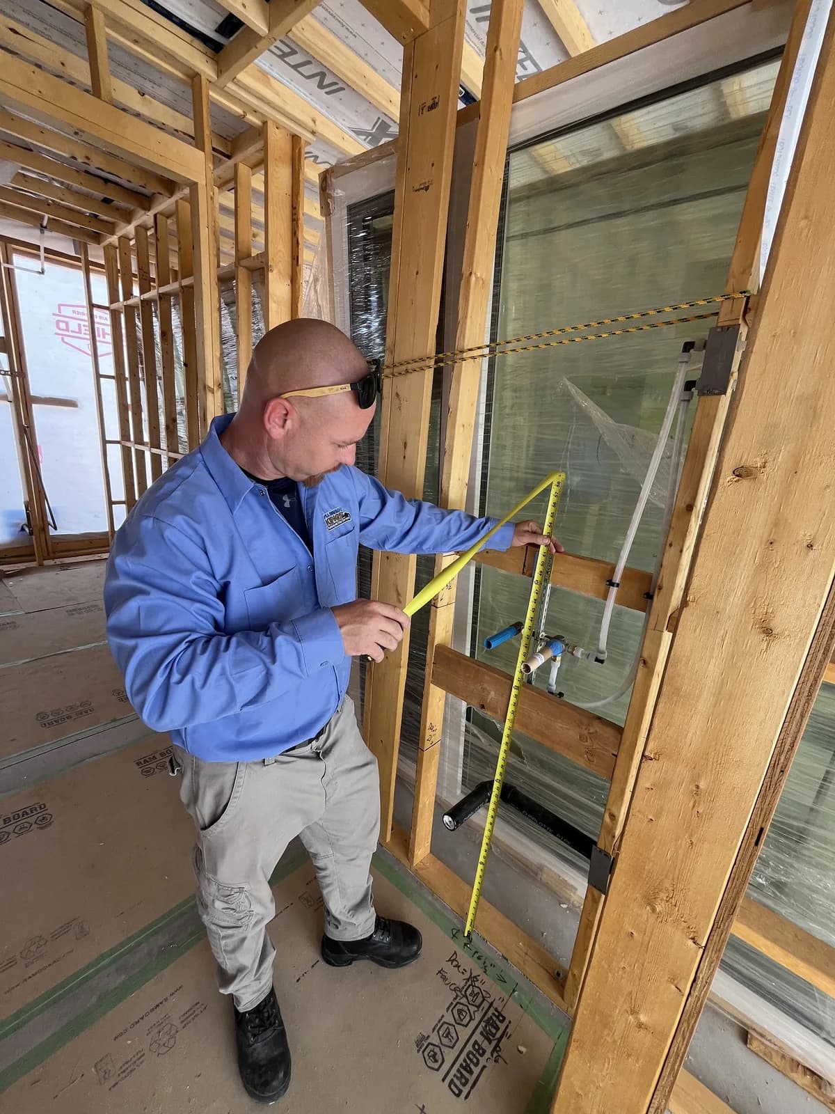 Plumbing rough-in on a new build bathroom in Tucson